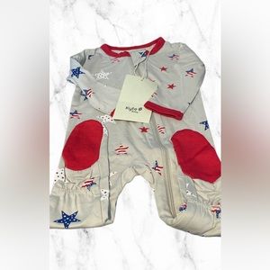Kyte baby Fourth of July stars footies size 3-6m